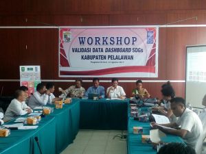 Kepala Bappeda Pelalawan membuka dan memimpin Workshop validasi data Dashboard SDGs Kabupaten Pelalawan
