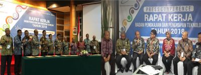 Bupati Pelalawan hadiri Rapat Kerja Badan Pengkajian dan Penerapan Teknologi (BPPT) Tahun 2018 serta penandatangan MOU Pengembangan Techno Park Pelalawan di Jakarta.