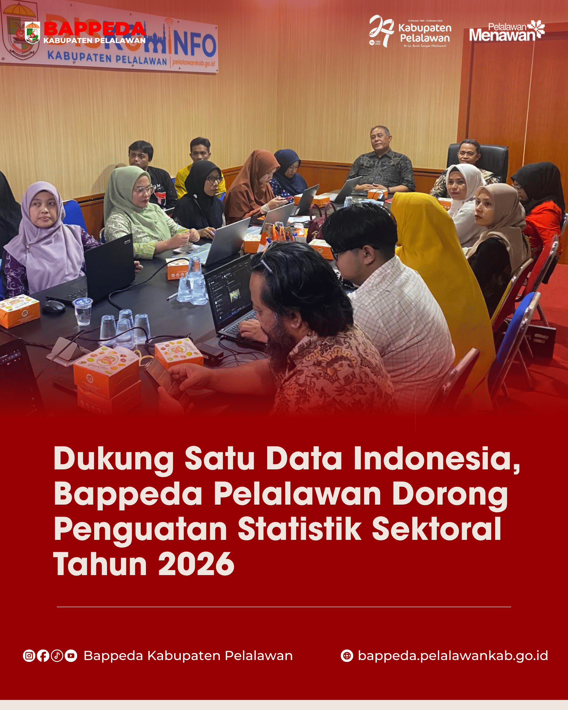 Dukung Satu Data Indonesia, Bappeda Pelalawan Dorong Penguatan Statistik Sektoral Tahun 2026