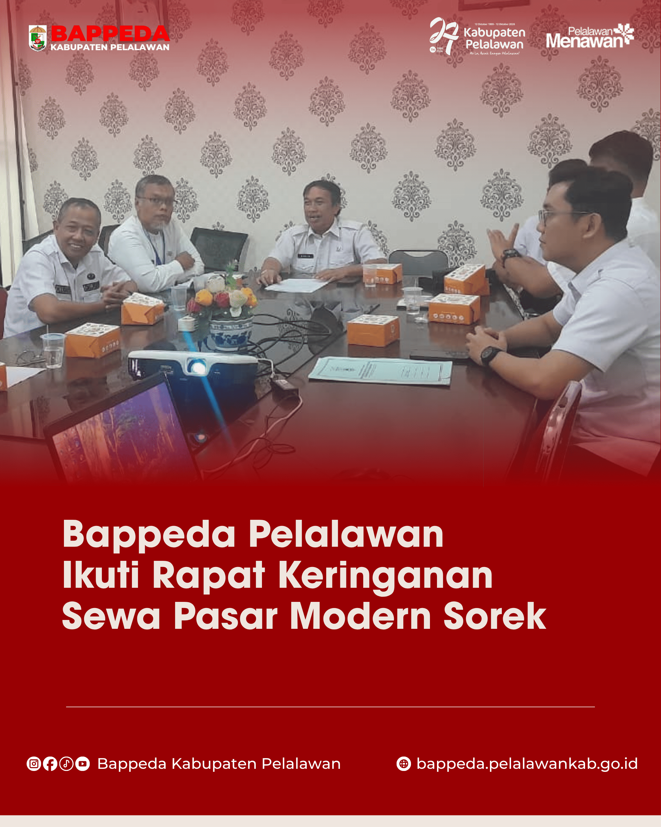 Bappeda Pelalawan Ikuti Rapat Keringanan Sewa Pasar Modern Sorek