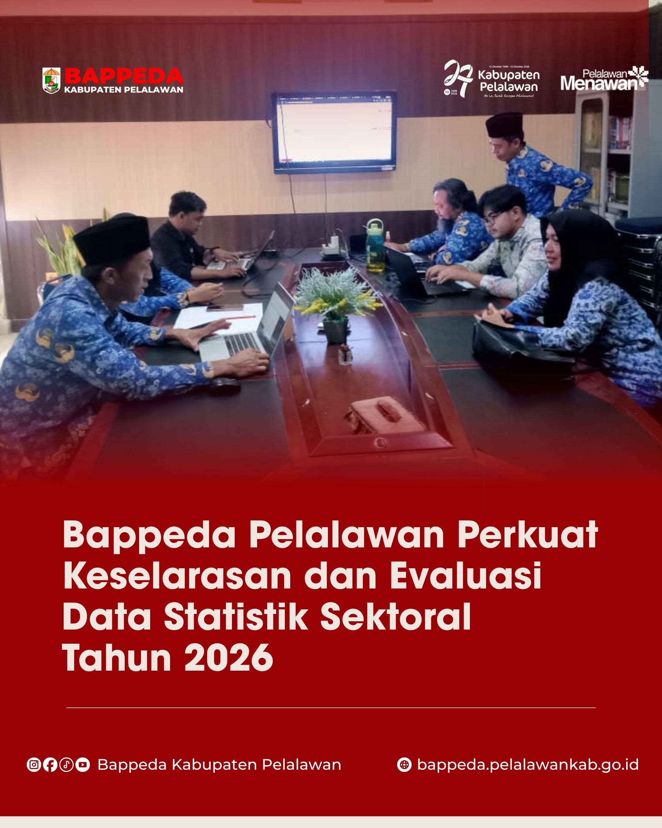 Bappeda Pelalawan Perkuat Keselarasan dan Evaluasi Data Statistik Sektoral Tahun 2026