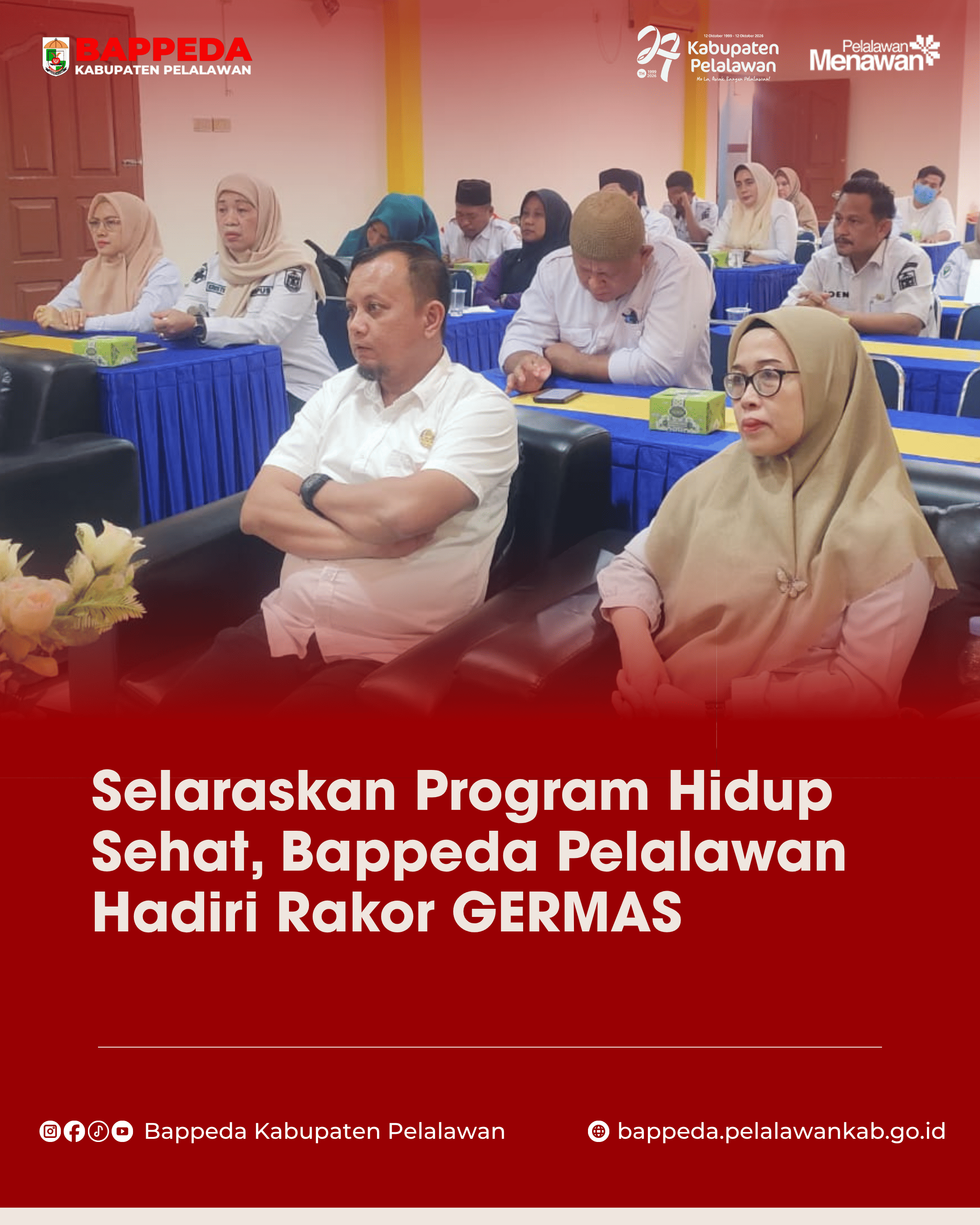 Selaraskan Program Hidup Sehat, Bappeda Pelalawan Hadiri Rakor GERMAS